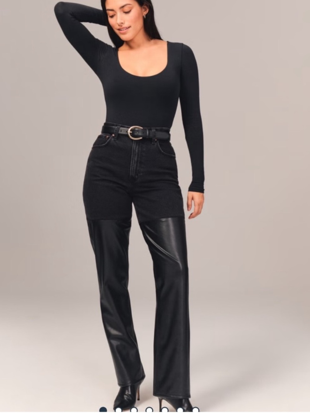 Abercrombie & Fitch 90s straight Black Two-Tone Jeans - curve love
